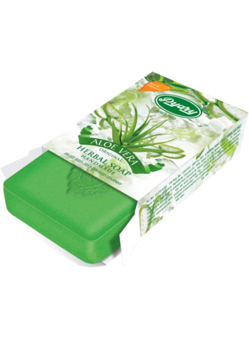 Pyary Aloe Vera Herbal Handmade Soap – 75g-4 Pieces Pack | Natural Moisturizing & Refreshing Bath Soap | Whitening & Soothing Face & Body Soap for All Skin Types - Image 2